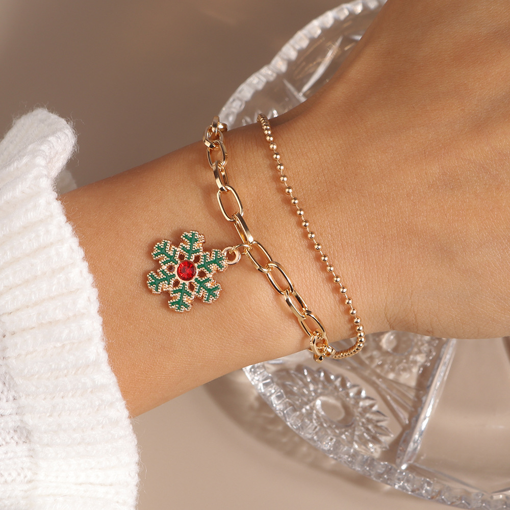 11g Weight Alloy Pendant Material Bracelets Classification Alloy Chain Material 1 Piece Quantity Holiday, Party Occasion Alloy Material Christmas Festival Christmas Tree, Santa Claus Pattern Women's Gender Enamel Design Cute, Simple Style Style Cute Simple Style Christmas Tree Santa Claus Alloy Chain & Link Bracelets Christmas Wholesale 22