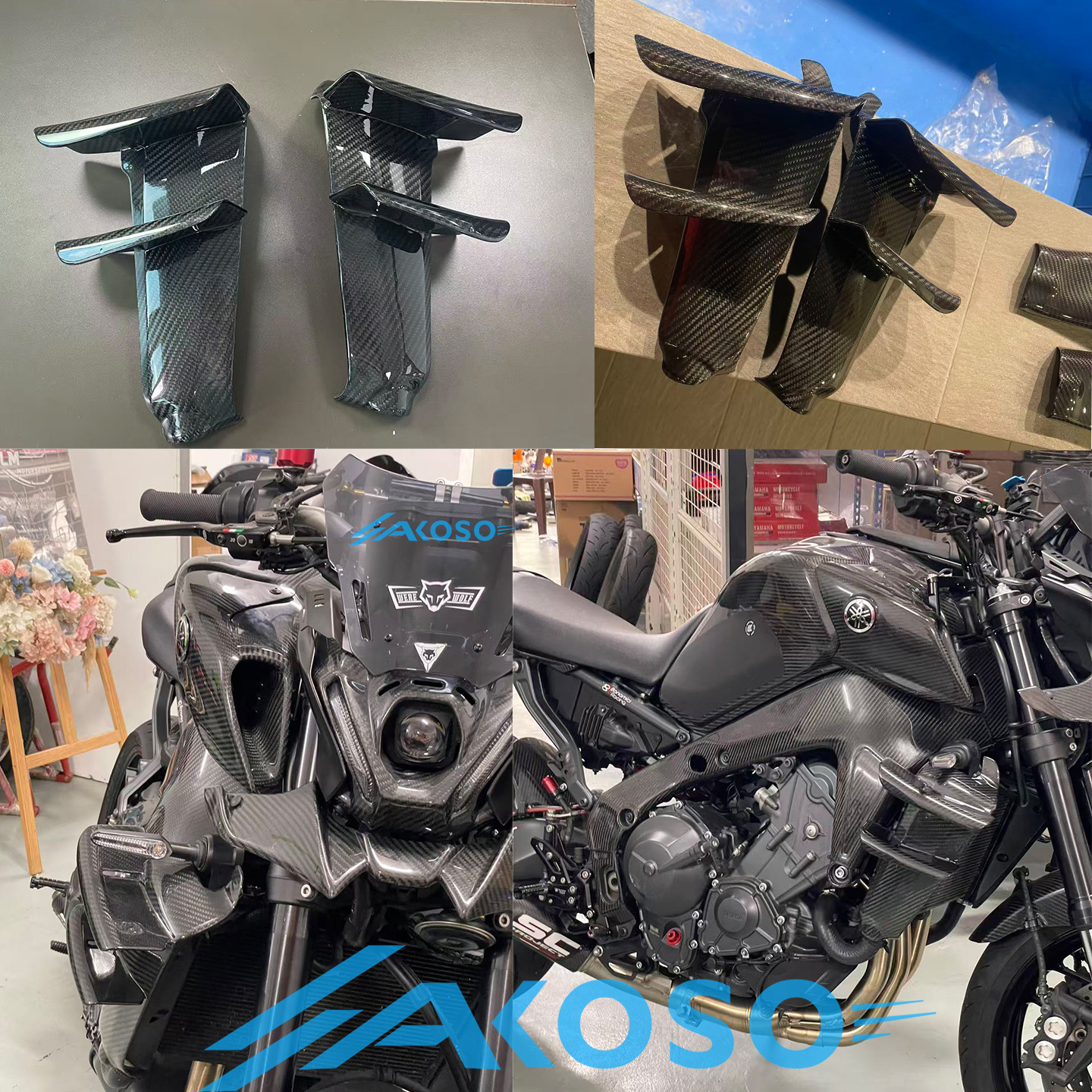 Adecuado para yamaha Yamaha MT09 SP V3 motocicleta modificado juego completo de revestimiento de revestimiento de carcasa de fibra de carbono
