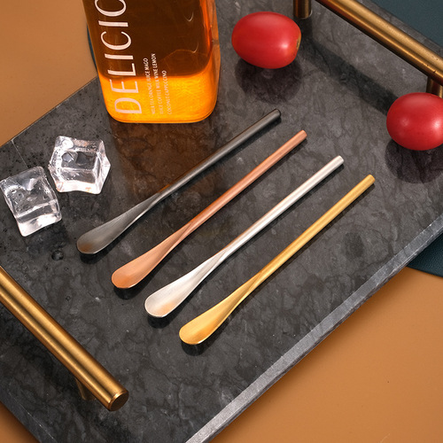 Japanese 304 stainless steel long handle fruit fork coffee stirring spoon small spoon dessert ice spoon spoon stirring stick
