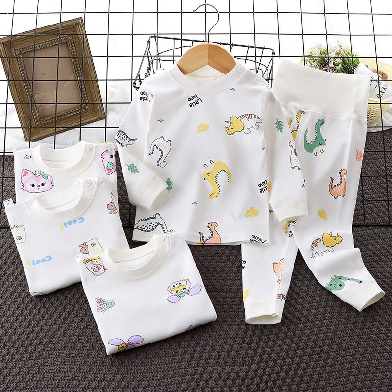 Children's High waist underwear suit Cotton Boys' autumn clothes pajamas baby long pants Girls' Home wear cotton children's clothing