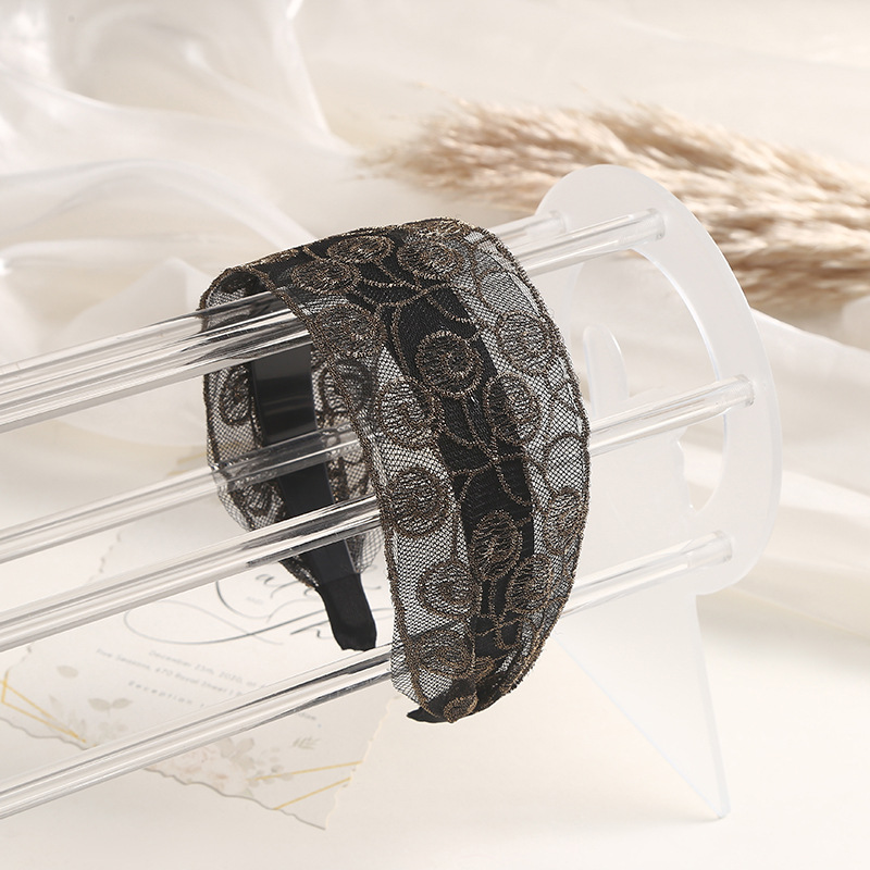 Correa para el cabello con flequillo de ala ancha coreana, diadema de flores bordadas de encaje de compresión femenina, horquilla, accesorios para el cabello, diadema para el cabello, diadema para el cabello