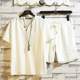 Cotton Linen Short-sleeved Shorts suit Men's Chinese-style Summer Trendy Middle-aged and Elderly Dad Linen Casual Sports Two-piece Set