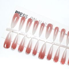 【皎瓏】光療電鍍穿戴甲新款漸變荔枝色顯白神器預製甲甲片成品