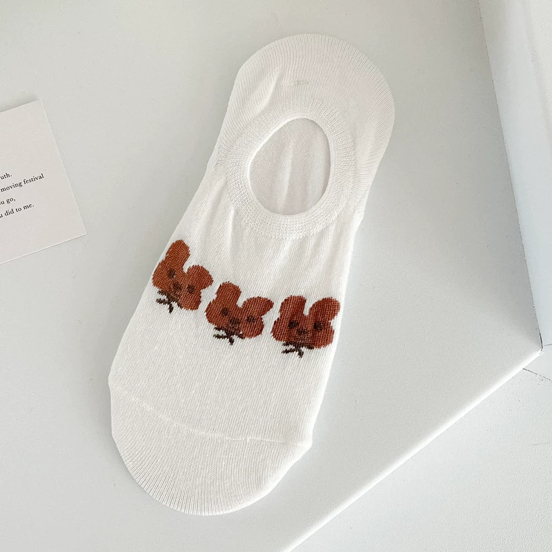 Invisible low‑cut summer thin socks, tide style, white and patterned designs, lightweight 0.02 kg