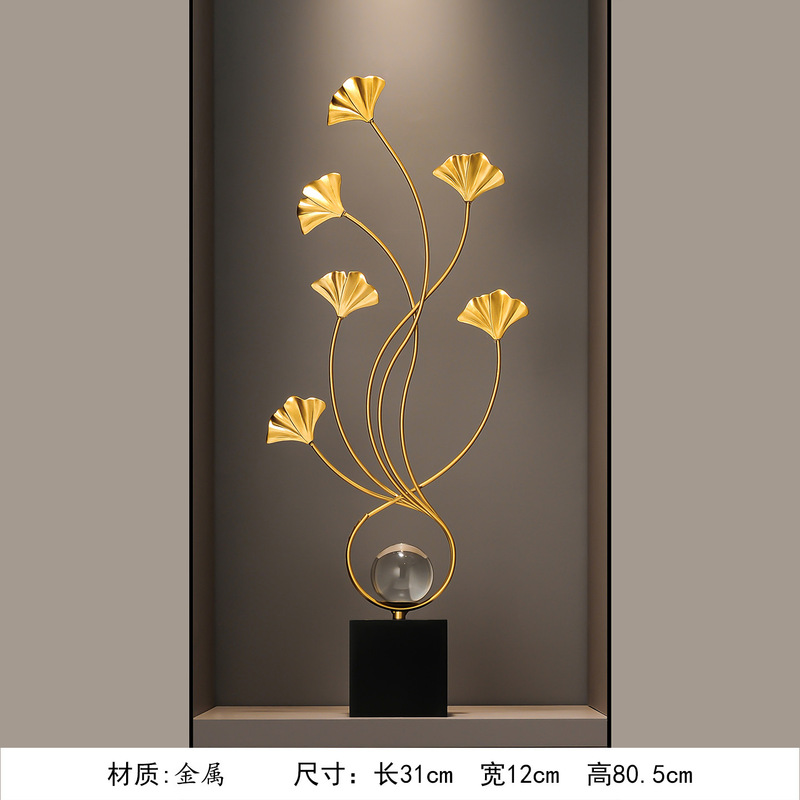银杏叶创意摆件现代轻奢客厅电视柜茶几玄关酒柜壁龛新家品味装饰|undefined