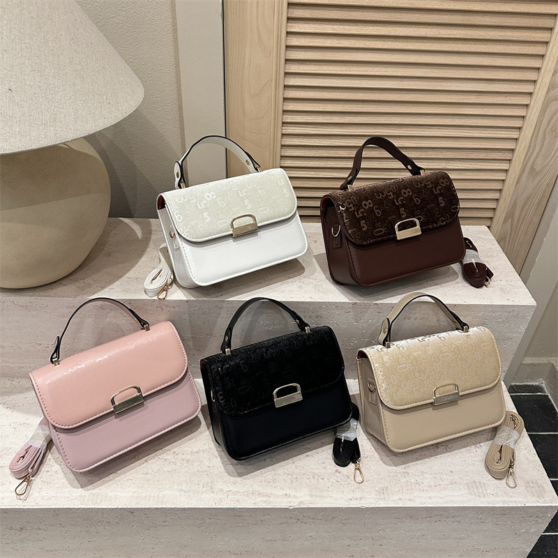 Cross-border retro printed letter 2026 dropshipping luxury new fashion PU handbag shoulder bag underarm bag for women