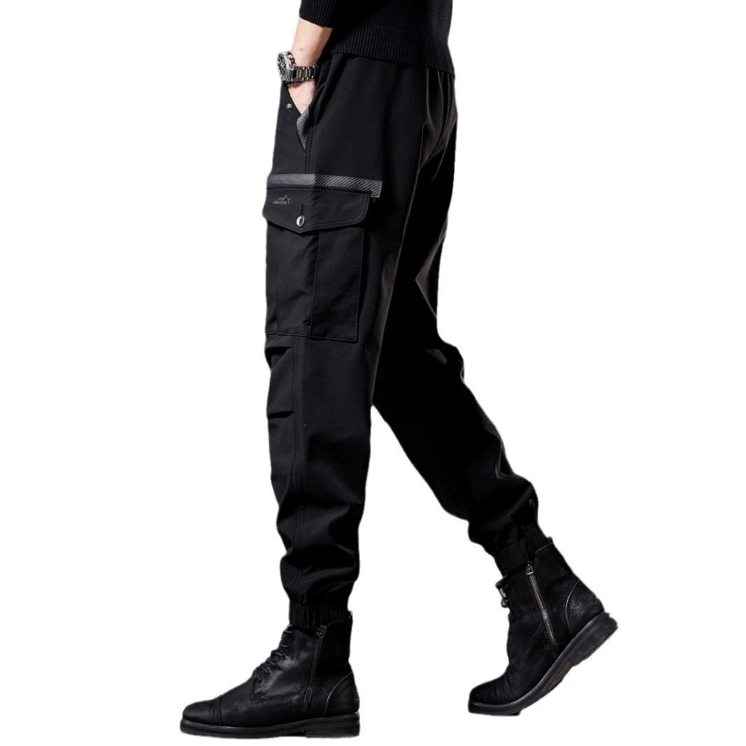 Демисезонные спортивные брюки‑джоггеры oversize для отдыха, эластичные манжеты, чёрные/коричневые