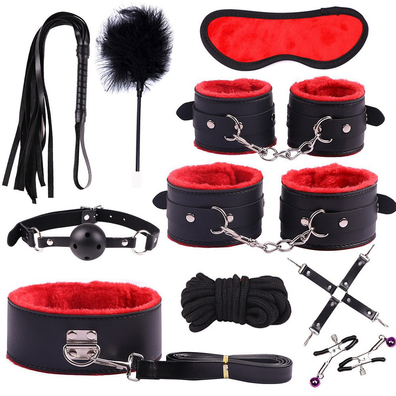 SM foreign trade ten-piece leather lingerie set, plush set, bondage set, 10-piece set, alternative toys, sex products SM foreign trade ten-piece leather lingerie set, plush set, bondage set, 10-piece set, alternative toys, sex products