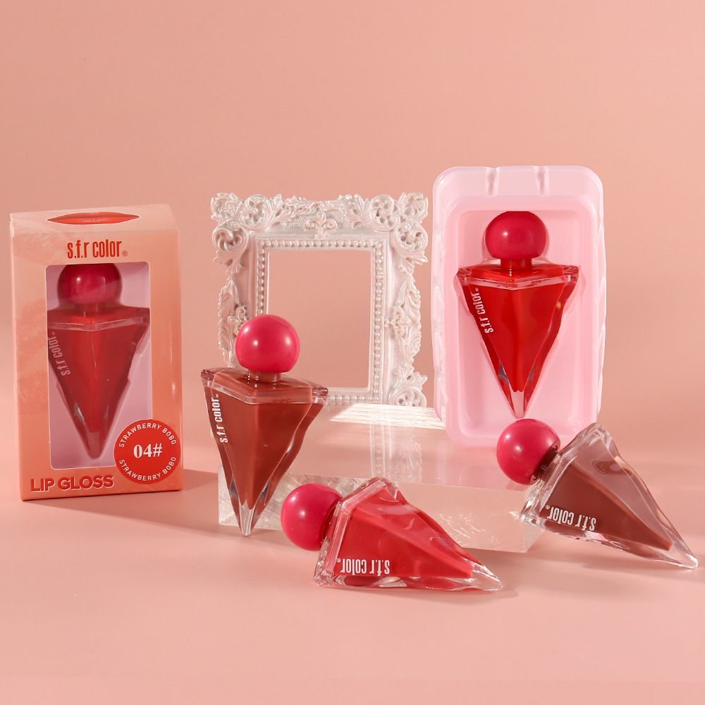 Explosiones de hielo puro cónico humectante fácil de colorear esmalte labial espejo esmalte labial barato estudiantes blanquear al por mayor