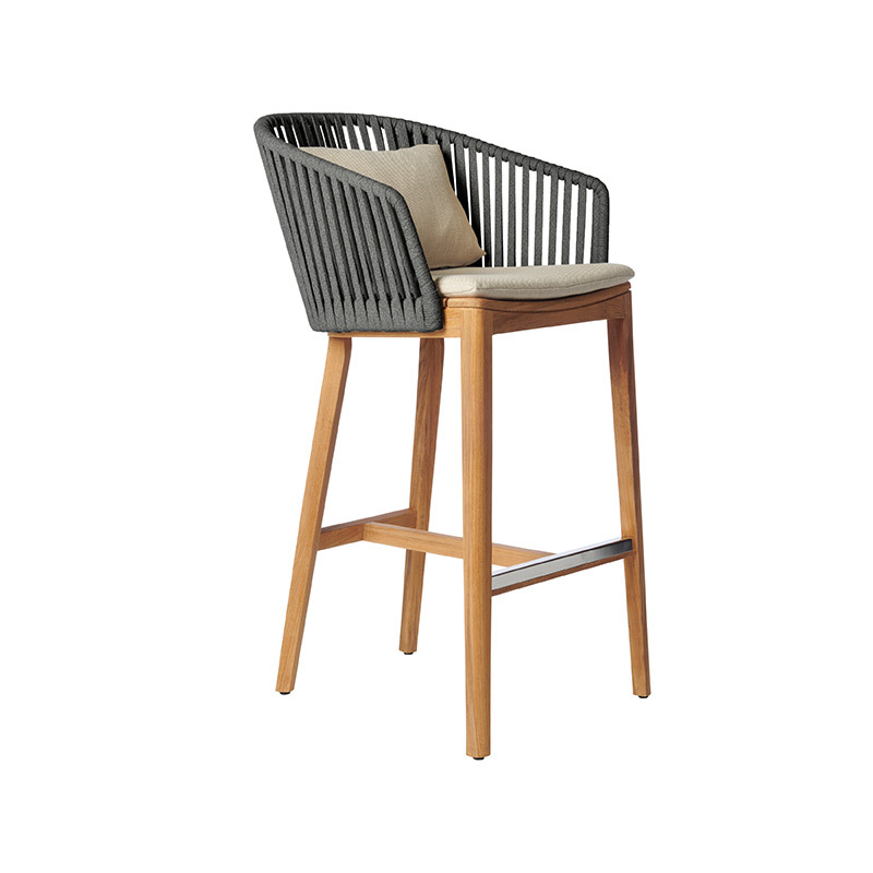 Casual al aire libre sofá de madera maciza de caña patio jardín al aire libre balcón nórdico silla de teca muebles combinados