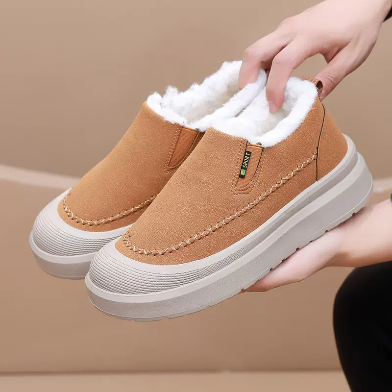 2025冬季新款老北京棉鞋男加绒加厚绵羊毛雪地靴保暖防滑爸爸棉靴