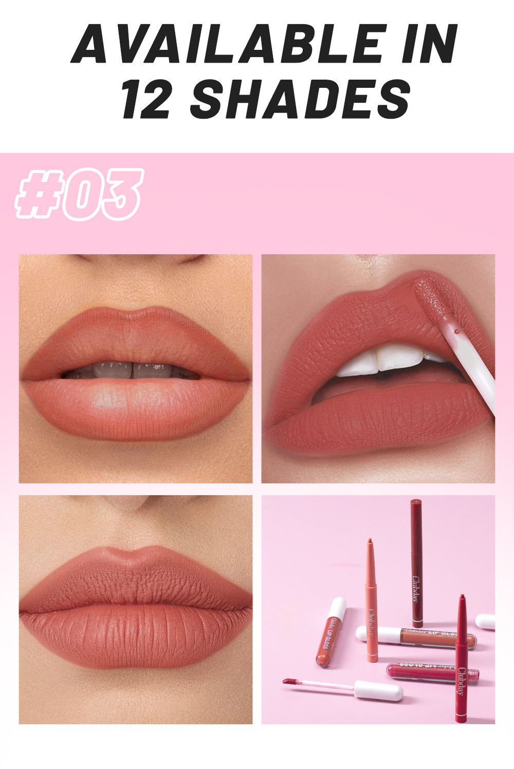 Clubday Long-lasting Velvet Matte Lip Gloss and frosted Outlining Lip Pen 6+6 Set, easy-to-Apply lipstick pen undefined