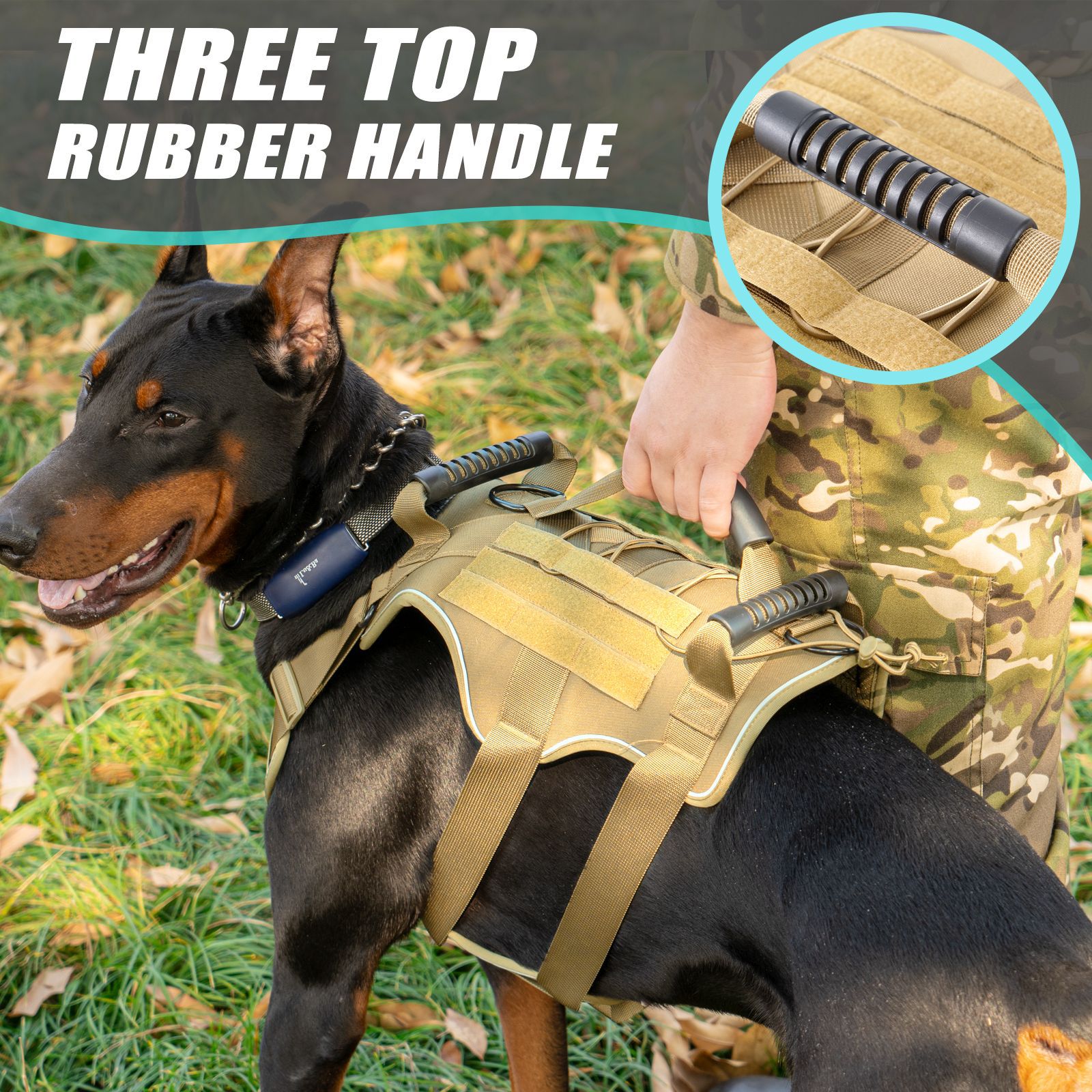 Medium And Large Pet Dog Explosion-Proof Tactical Leash Waterproof Anti-Escape Reflective Adjustable Harness_voghion.com