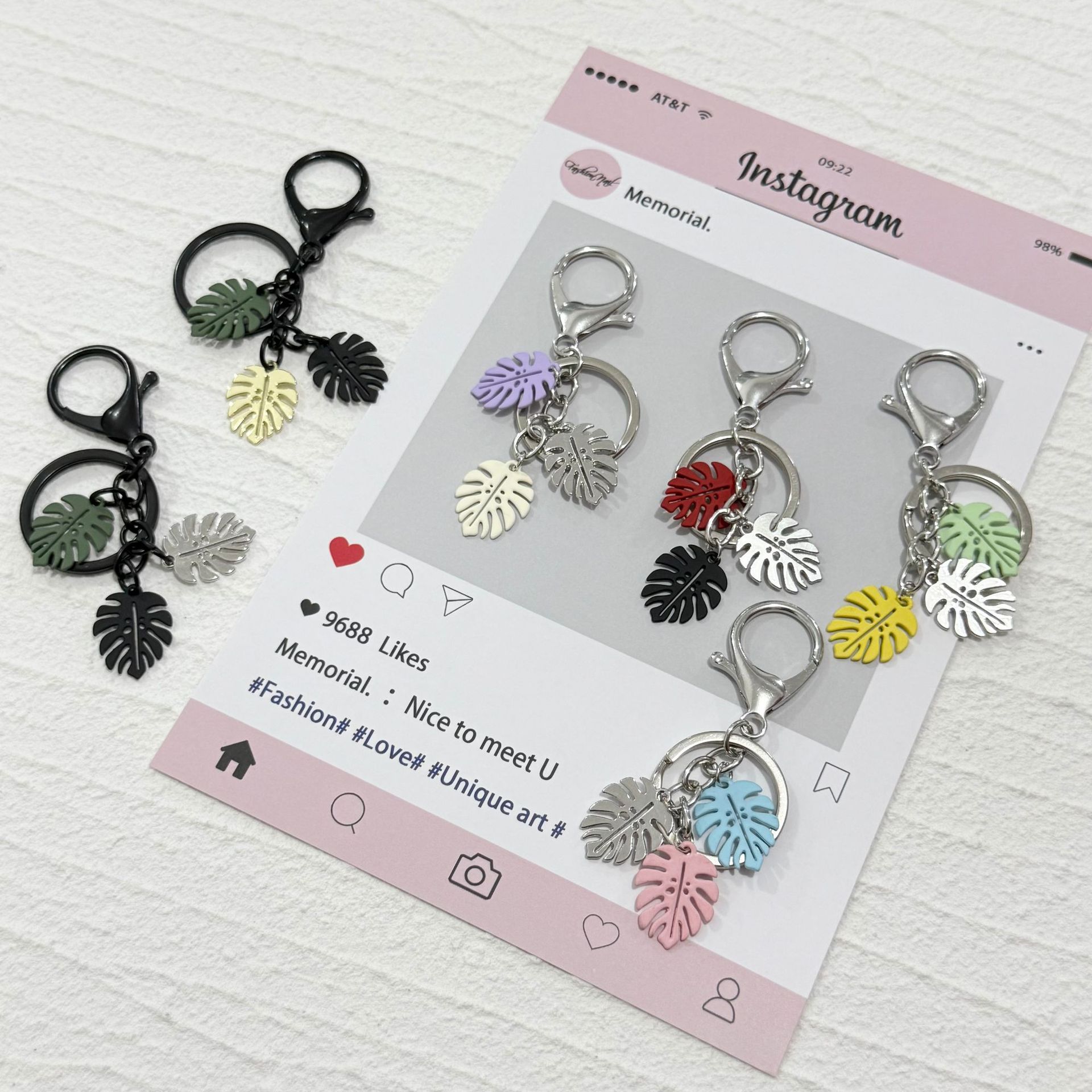 Alloy Leaf Bag Pendant Keychain Simple Turtle Design Accessory_voghion.com