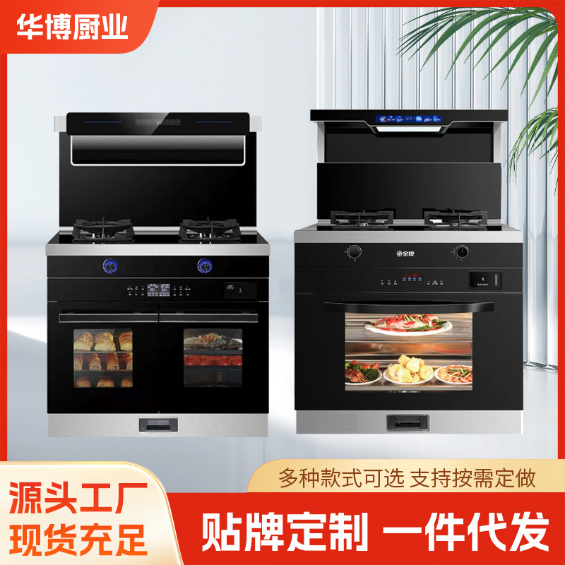 Integrated Stove Bottom-row Range Hood Gas Stove Household Steaming and Roasting Integrated Range Hood Stove Gas Integrated Stove