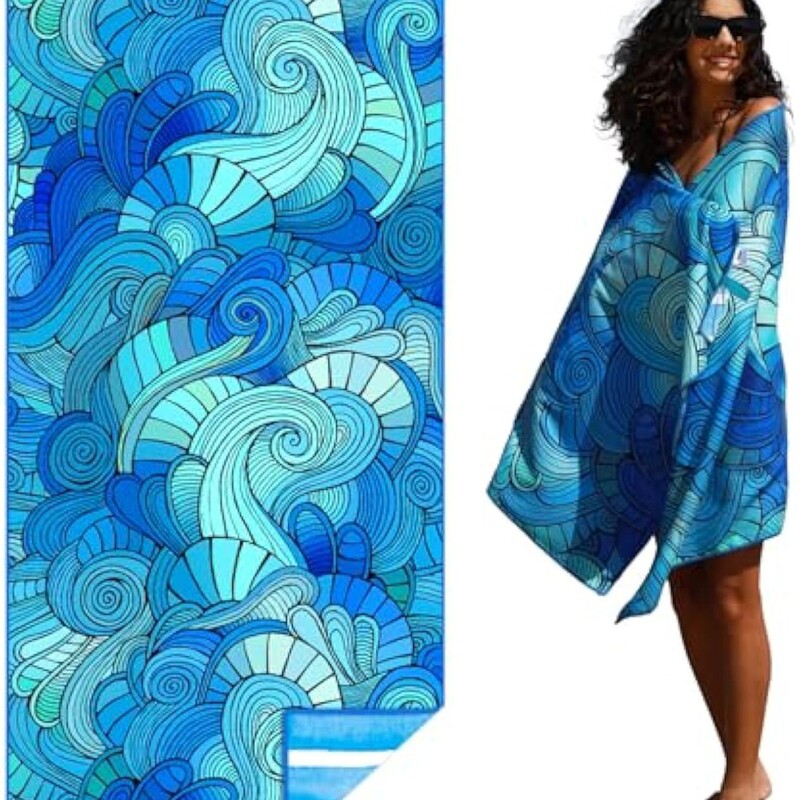 Microfiber Thin Light Beach Towel No Sand Quick Drying Absorbent Compact Towel Swimming Pool Camping Beach Towel