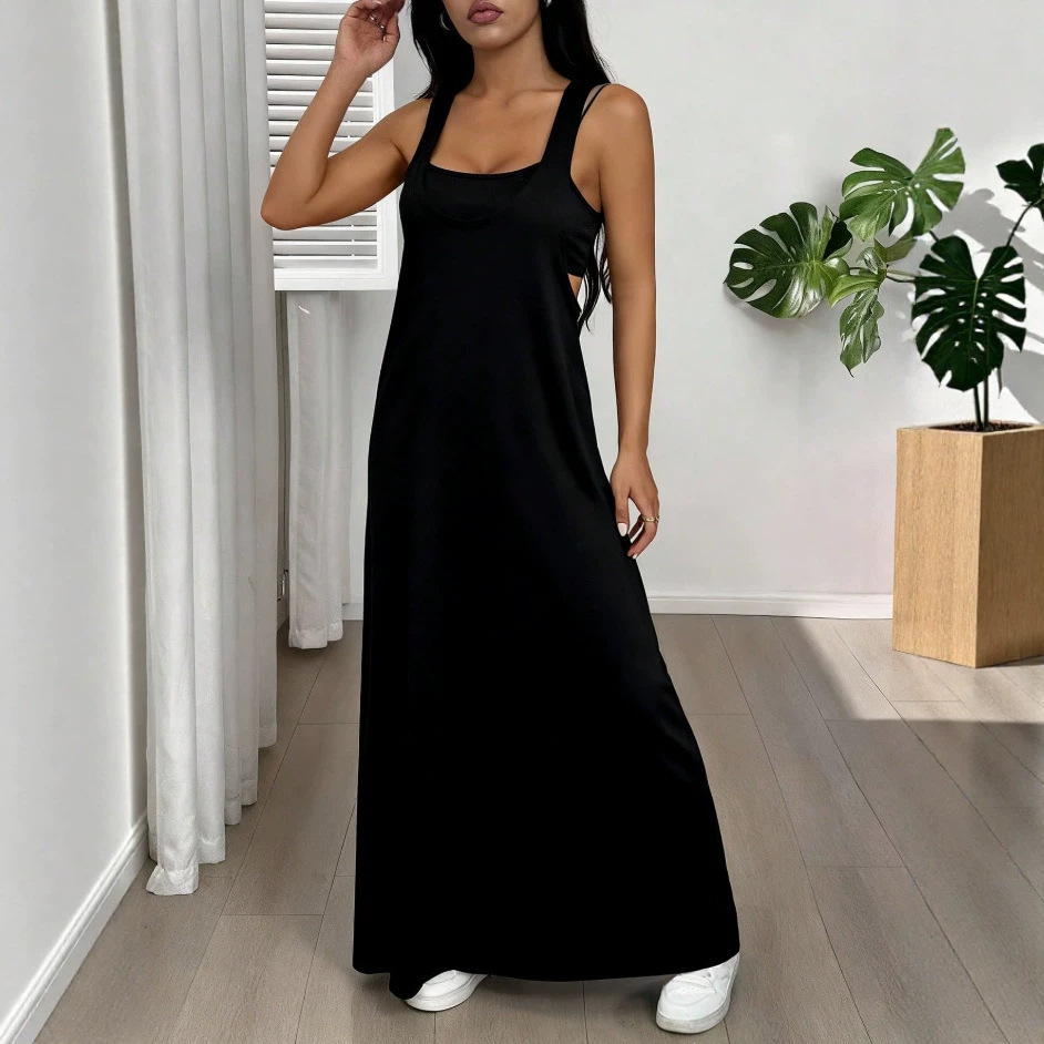 Women's Clothing Summer Style Women's Temperament Casual Dress Two Piece Set Solid Color Personality For Formal & Casual For Women_ecoleips.com