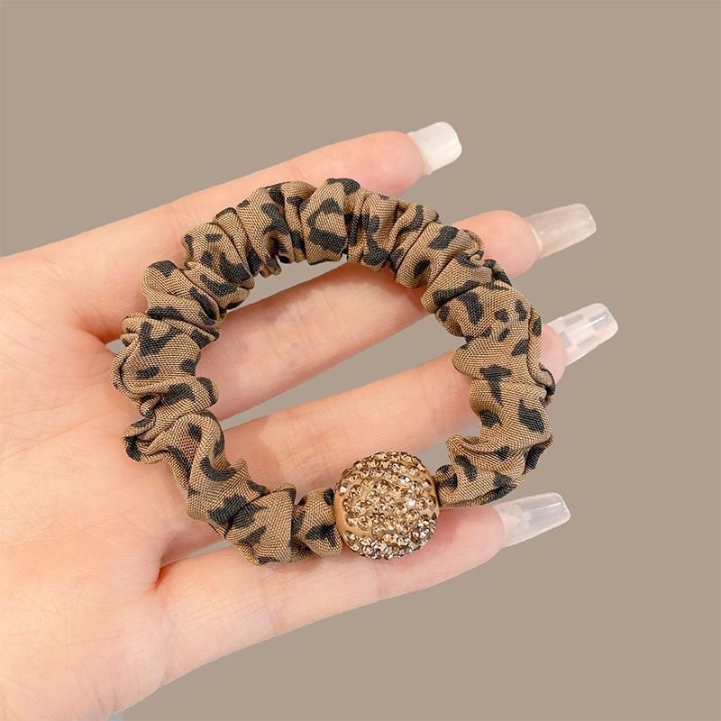 Vacation, Streetwear Style Vacation Streetwear Women's Leopard Cloth Handmade Hair Tie