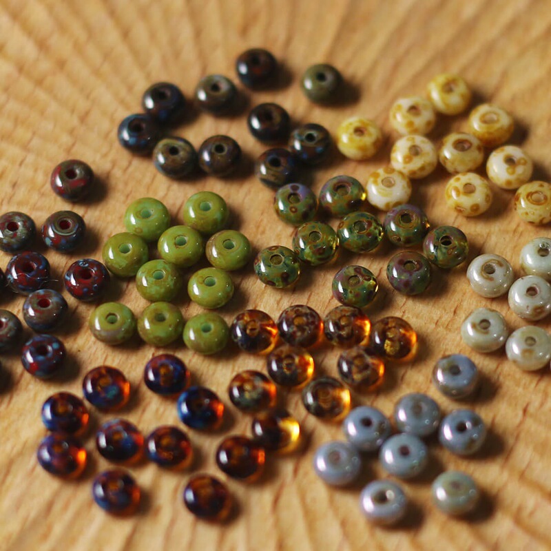 Picasso mottled brown green blue oblate beads about 2.5x 4mm hand-made handmade beaded material Czech beads Picasso mottled brown green blue oblate beads about 2.5x 4mm hand-made handmade beaded material Czech beads