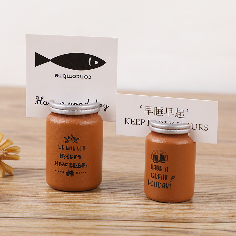 Creativo simple taza de café titular de mensaje de madera decoración de escritorio titular de la foto titular de la tarjeta de visita titular de la nota 2 opciones