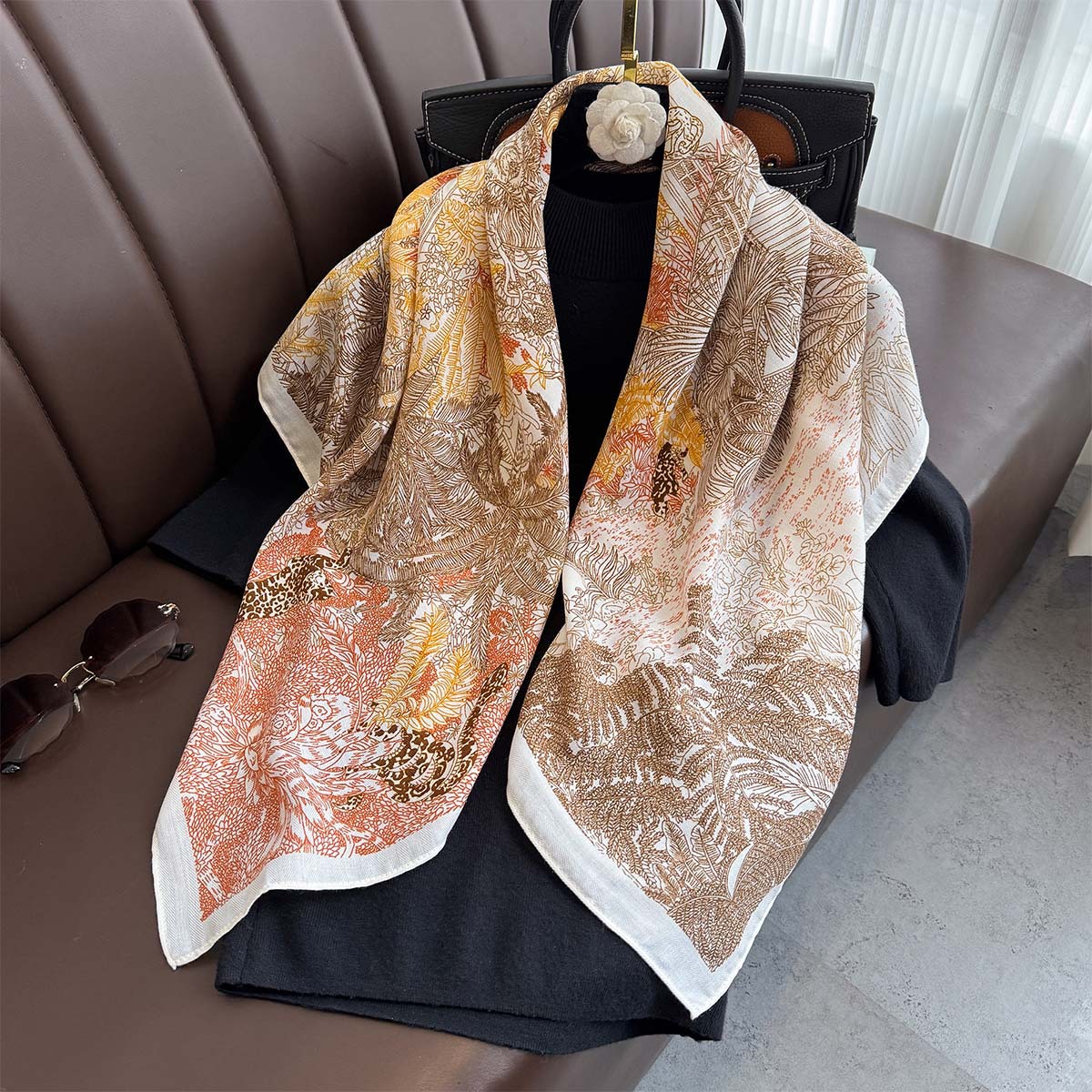 Cachecol de caxemira para mulher elegante macio e quente_voghion.com