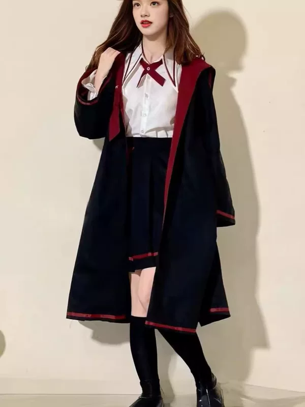 Японское милое trench coat для учащихся начальной школы, рубашка, юбка, комплект, корейский стиль, тройной набор