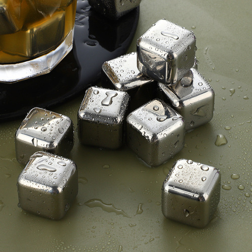 Stainless steel ice cube 304 fast freeze ice wine stone set metal ice bead ball red wine whiskey chilling bar wine glass tool
