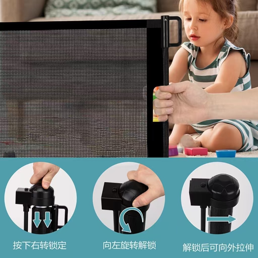 Fábrica retráctil baranda de la puerta protector de seguridad para niños cerda de la tienda de mascotas escalera interior barrera gatos puerta anti-gatos