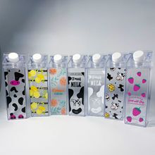 亚马逊食品级方形牛奶盒塑料杯广告杯日式牛奶盒子500ml1000ml