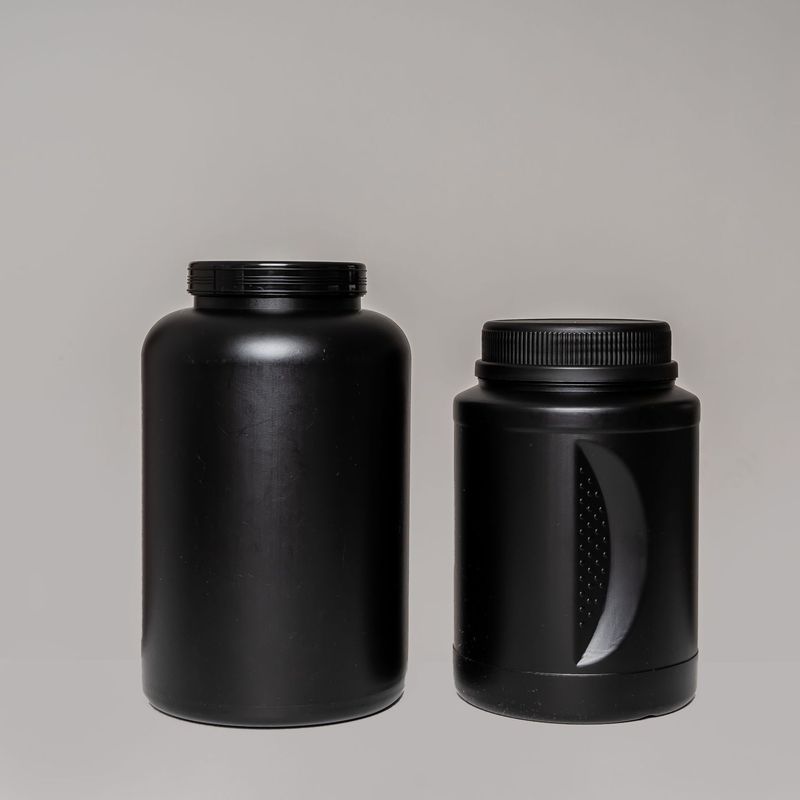 500ml1000ml2升黑色蛋白粉塑料桶五谷杂粮粉剂罐手持式羊奶粉pe桶|undefined