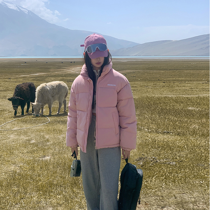 2024 otoño y invierno coreano chaqueta de mujer pan corto ropa de algodón pequeño tamaño grande estilo de puerto ropa relajada pareja ropa