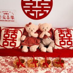 新婚浪漫结婚压床娃娃一对婚礼泰迪熊公仔婚房高档毛绒玩具喜娃娃