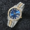 Gold and blue single watch