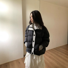 米辛麦2025冬季女装90白鹅绒针织拼接立领羽绒服女尾货不退换9829