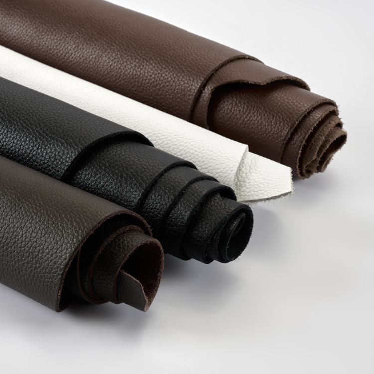 广州创越皮革现货直销粒面荔枝纹头层真牛皮手工鞋材箱包皮具表带