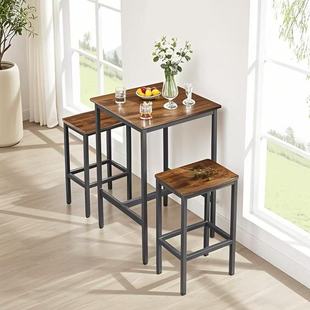 Industrial Style Metal Bar Tables and Chairs, Outdoor and Indoor Dual-Purpose Bar Tables, Restaurant Furniture, Wear-Resistant and Non-Slip High Stool Combination
