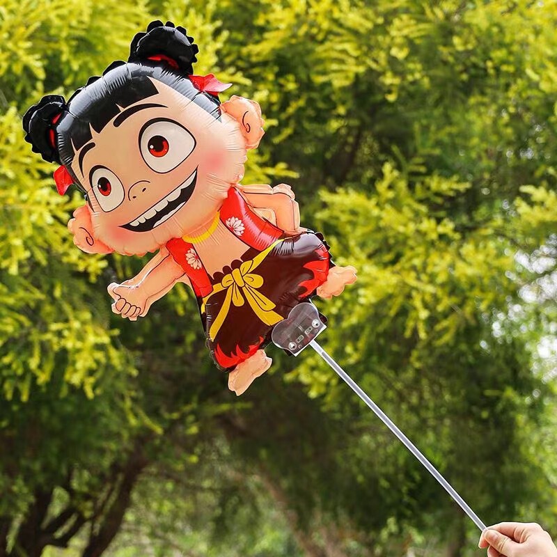クリップバルーンアルミフィルムトレーラーハンドヘルドスティック子供用漫画バルーンホルダーストリートバルーンハンドヘルドストールネザーバルーン|undefined