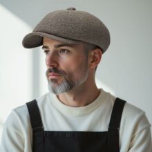 春夏季人字呢鸭舌帽中老年鸭舌帽导演帽防晒太阳帽爷爷帽子父亲帽