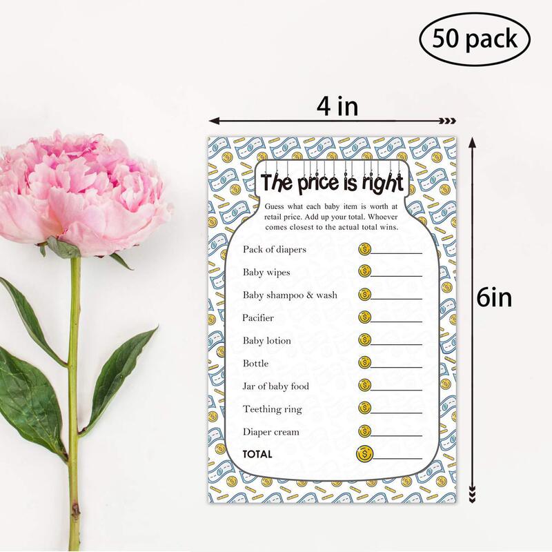Cross-border shower game creative cards, The Price is Right, price guessing game greeting cards, party activity cards