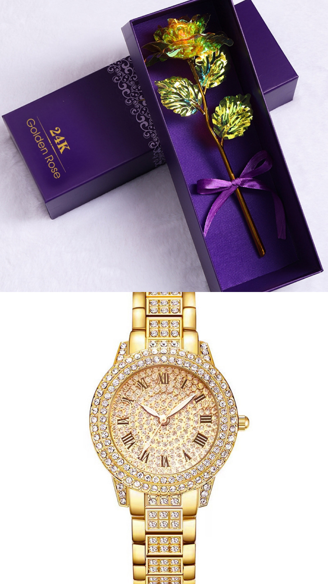 Gold Foil Rose Gift Set With Decorative Design For Any Occasion_voghion.com