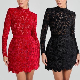 Cross-border 2024 Europe and the United States autumn and winter new long sleeve zipper dress INS casual fashion party women's dress
