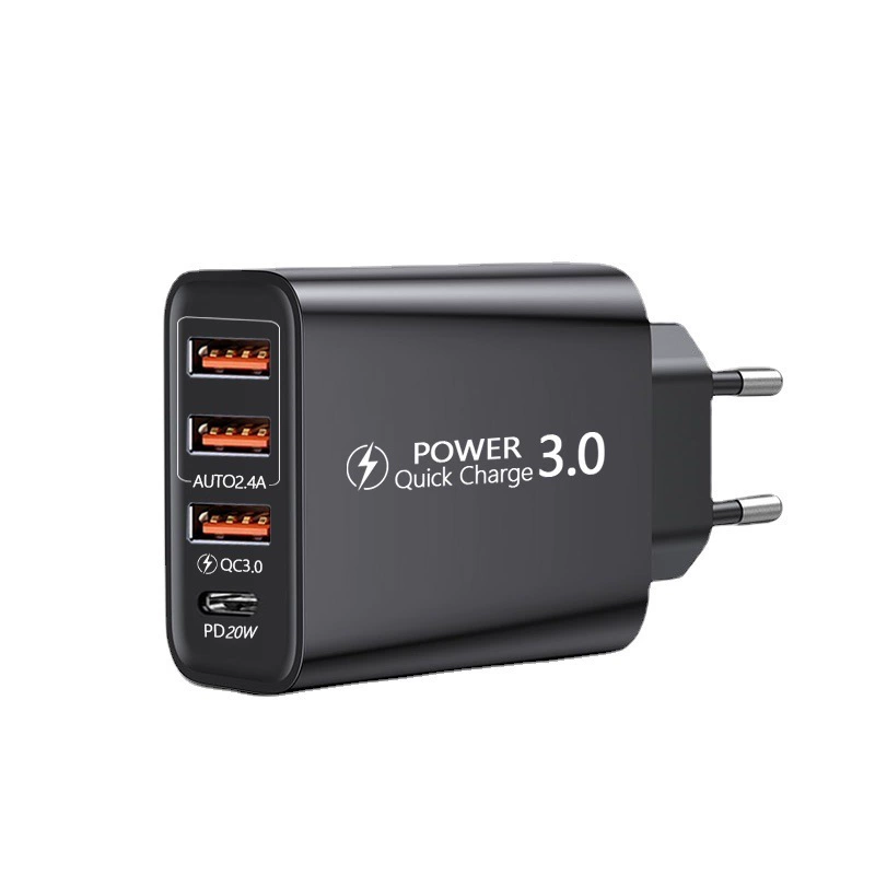 Travel multi-function charger 3USB+Type-C charging head 3U+PD multi-port mobile phone power plug adapter