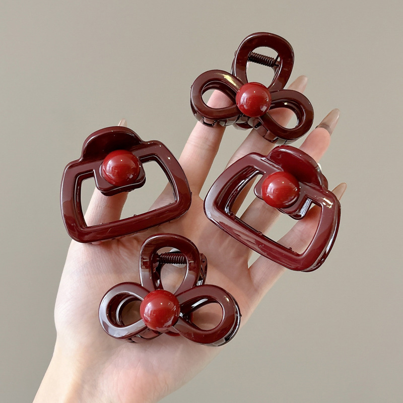 2024 nuevo anchor clip de pelo rojo clip de agarre de cabeza de mujer pequeño clip de tiburón clip de pelo toque