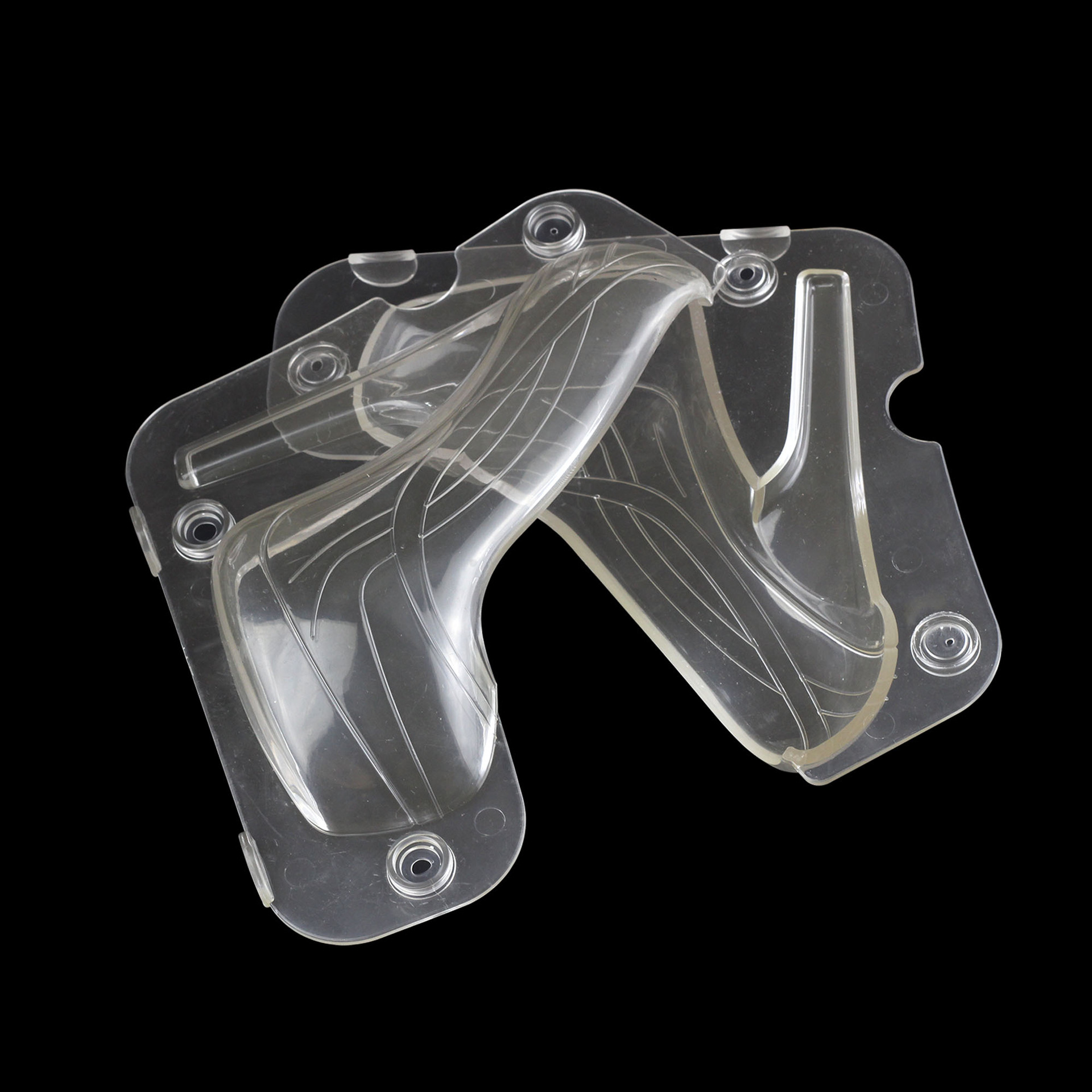 Large new 3D women's thick-soled high heels chocolate mold transparent plastic cake decoration mold