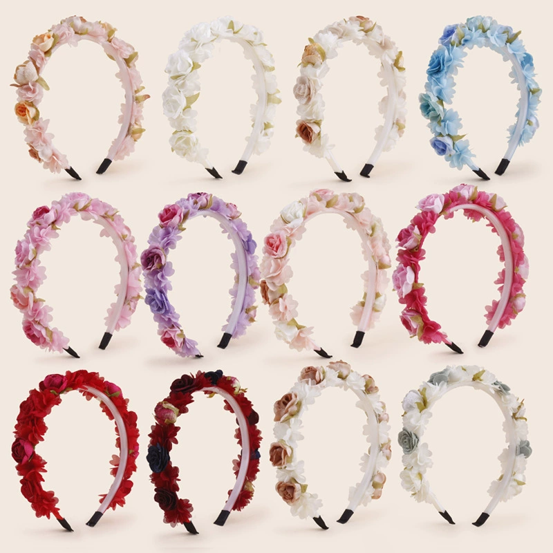 Розовые цветы обручи для волос