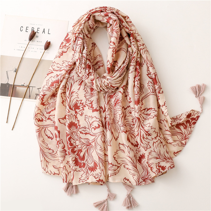 Women's Elegant Flower Polyester Printing Winter Scarves display picture 1