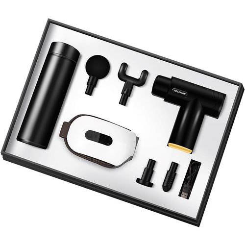 Business Gift Set for Corporate Clients, Company Event Handout, Custom Logo Insulated Cup and Cervical Massager Set