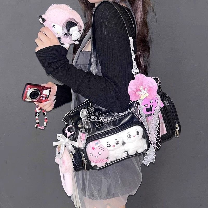 Transparent Boston Bag For Light-Up Boards & Ita Bag, Niche Versatile Handheld Shoulder Bag 【Xiaochun Town】 Hidden Compartment Structure - Thumbnail 6