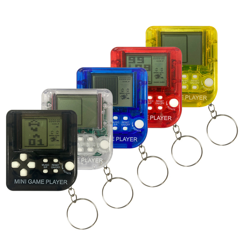 Manufacturer's Mini Tetris Game Console, Children's Stress-Relief Educational Keychain, 26 Games, Nostalgic Handheld Console