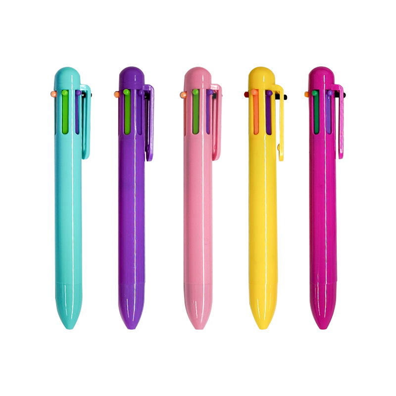 6 colores bolígrafo personalizado bolígrafo puede imprimir logotipo multicolor corazón de niña bolígrafo publicitario personalizado bolígrafo